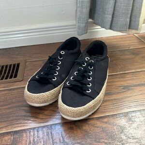 Black Canvas Espadrille Sneakers
